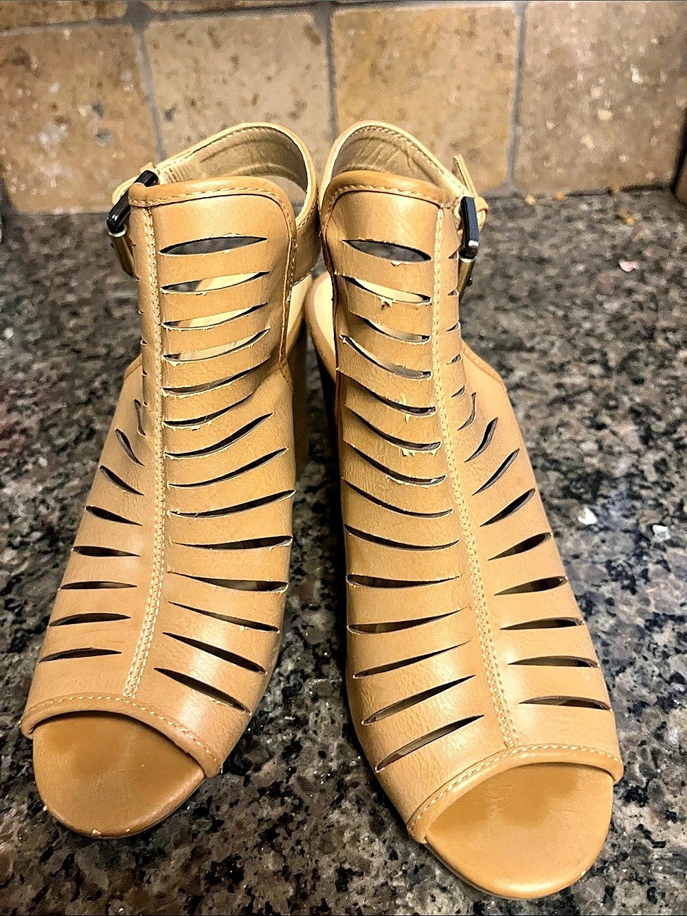 Chinese Laundry Beige Cutout Heels US 8.5